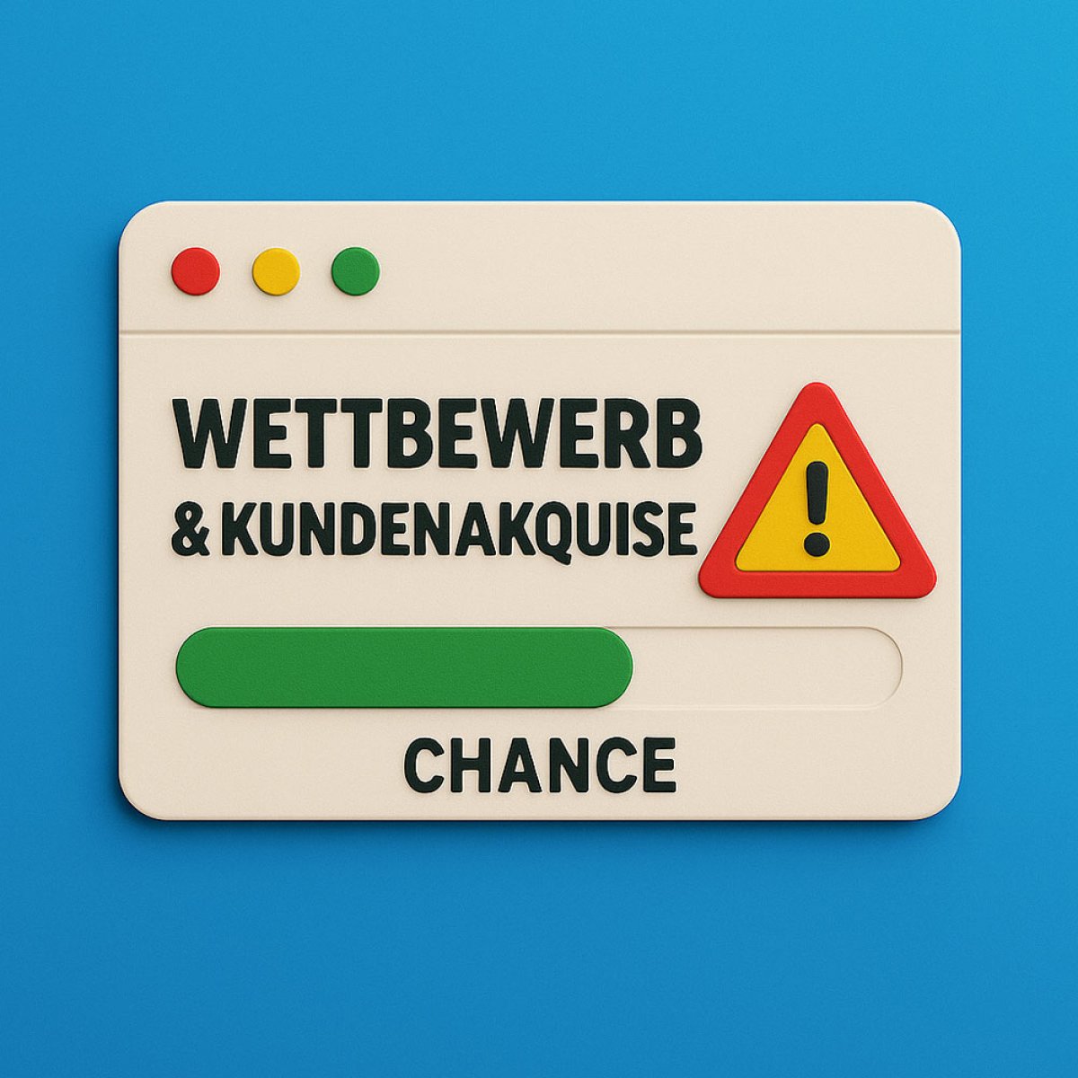 Symbolgrafik mit Warnzeichen und dem Wort „Chance“ betont professionelle Marketing Strategien in der Schweiz.